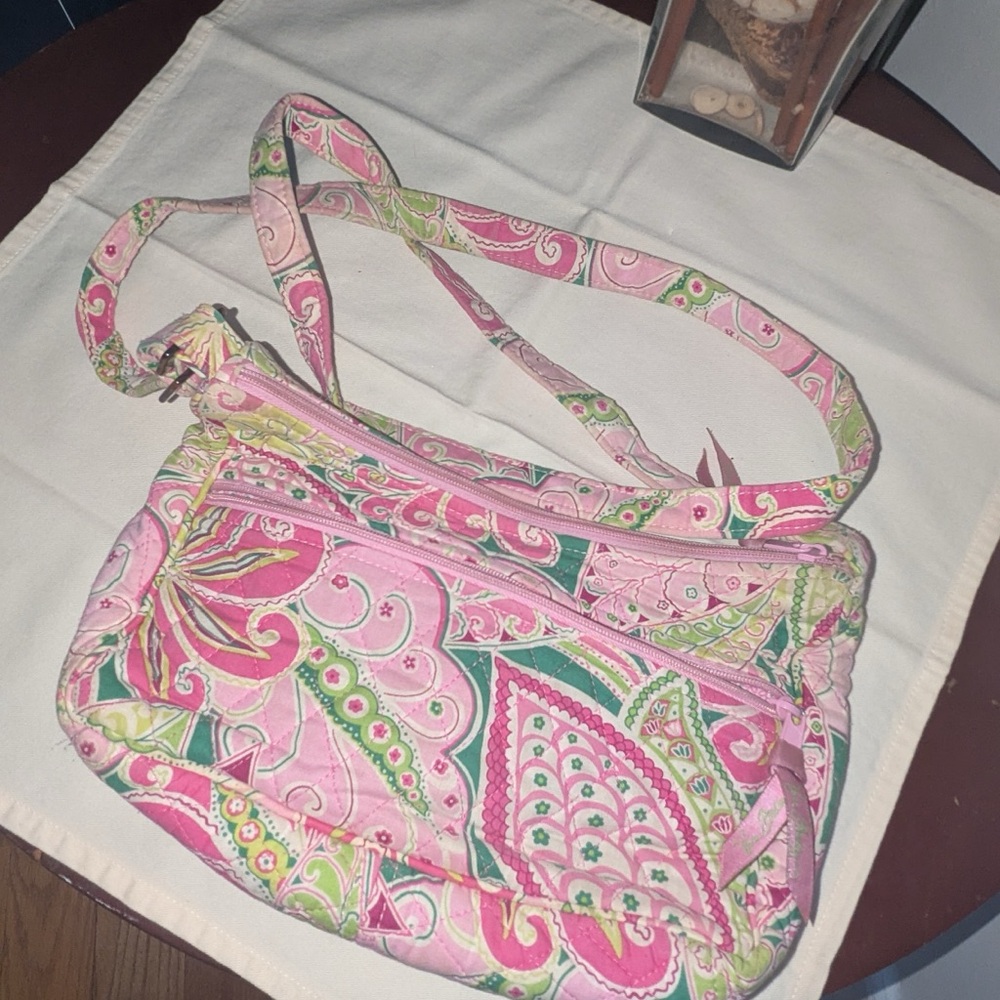Vera Bradley Small vintage pink and green bag